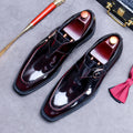 New Arrival Men's British Buckle Cowhide Genuine Leather Oxford Loafer Shoes Shiny Wedding Business Formal Dress Slip-On Autumn