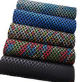 Fish Scale Printed Colorful Black Base PU Faux Leather Soft Fabric for Stitching Bag Decorative Shoe Upper Clothing