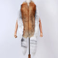 2021 Winter Autumn Warm Women Fox Fur Collar Scarf Ladies Long Real Fur Shawl