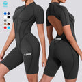 Breathable Open Back Design Women Jumpsuit Zippered Front Women's Yoga Jumpsuit Three-dimensional Cutting Design Sports Jumpsuit