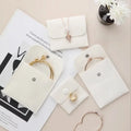 A1 Double Sided Velvet Jewelry Pouch for Custom Logo Branding and Boutique Identity Microfiber Snap Button Ring Bag