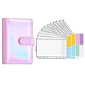 A6 Macaron Journal Notebooks Customizable Loose-leaf Spiral Budget Binder with Cash Envelopes Binder PU Leather Notebook Set