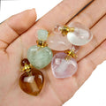 Healing Crystal Essential Oil Diffuser Perfume Bottle Heart Shape Pendants Can Supply Necklace