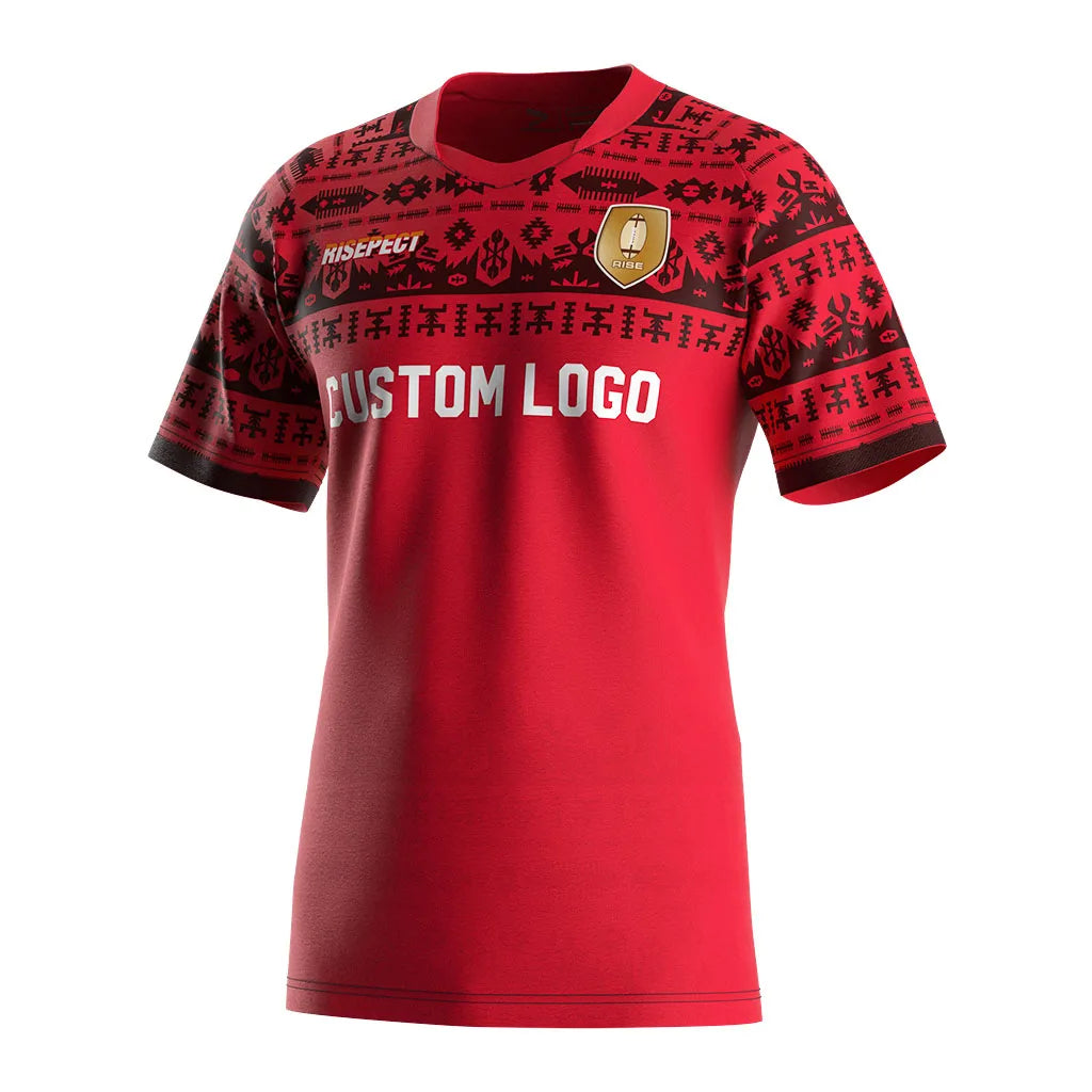 Custom Logo Men'S Sports Team V-Neck Customised Sports Tshirt Warriors League Jerseys Rugby Shirts Kids