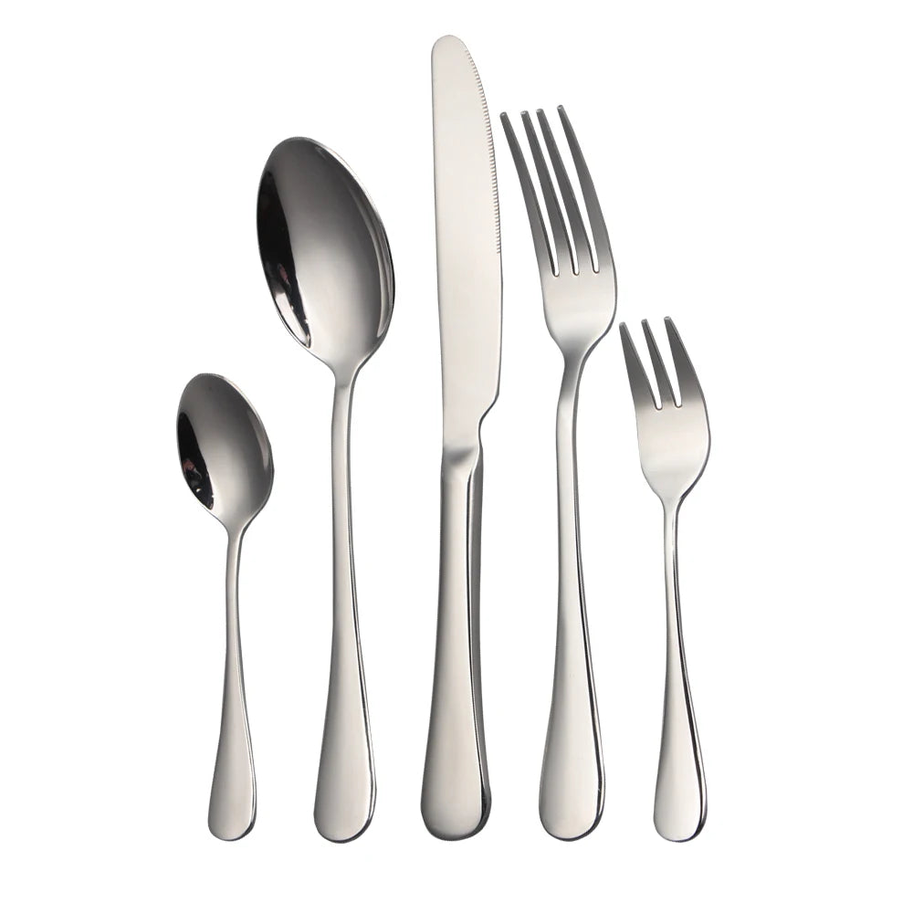 Fork Knife Set Silverware Hotel Stainless Steel Flatware Matte Modern Restaurant Stainless Cutlery Fork Knife Set Silverware