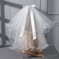 Wholesale Popular Women Hair Accessories Luxury Satin Bow Bride Veils Wedding Short Bridal Veils