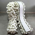 Custom Faux Pink White Floral Silk Rose Flower Runner Realistic Artificial Wedding Table Decor for Party Events and Aisles