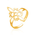 Adjustable Open Finger Women's Stainless Steel Fashion Jewelry Rings Witchcraft Amulet Jewelry