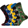 Men's Daily Style Trendy Long Cotton Socks With Jacquard Patterns of Balls Digital Printed Logo Pattern Type