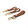 Business Gift Genuine Leather UV Printing Custom Logo Luxury Vintage Carabiner Key Holder with Metal Key Chain