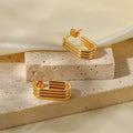 Waterproof 18K Gold Plated Jewelry Stainless Steel U Shape Geometric Earrings Huggie Hoop Earrings