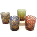 8oz Hand Cutting Whisky Glass for Beverage Cognac Vodak Hand Carved Japanese Edo Kiriko Crystal Glasses Tumbler Green