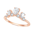 OL0934 Abiding Jewelry Fashion Designs Wholesale 4x6 Pear Cut Moissanite Diamond Gemstone 925 Silver Couple Ring