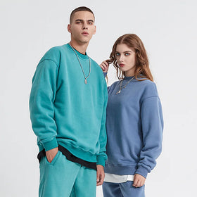 Custom Logo Screen Print Wholesale Fleece Cotton Unisex Crew Neck Jumper Embroidered Crewneck Sweatshirt for Men