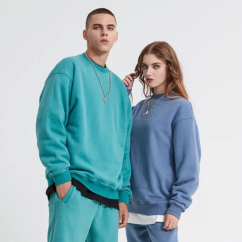 Custom Logo Screen Print Wholesale Fleece Cotton Unisex Crew Neck Jumper Embroidered Crewneck Sweatshirt for Men