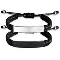 Ywganggu Customize Fashion Jewelry Adjustable Bracelets Laser Engraving Hand Woven Polyester Stainless Steel Chain Bracelet
