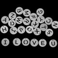 10pcs/Lot Freshwater Shell Hollow-out Alphabet Bead Mother of Pearl Shell Letter Charms for DIY Necklace Jewelry Making Findings