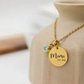 Personalized Name Necklace Customization Necklace Engraving Blank Round Pendant Stainless Steel Word Letter Message Necklace