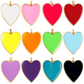 Colourful Enamel Heart Charm Neon Pink Orange Turquoise Blue Pendant Oil Dropped  Real Gold Plated Colour Necklace Bracelet K06