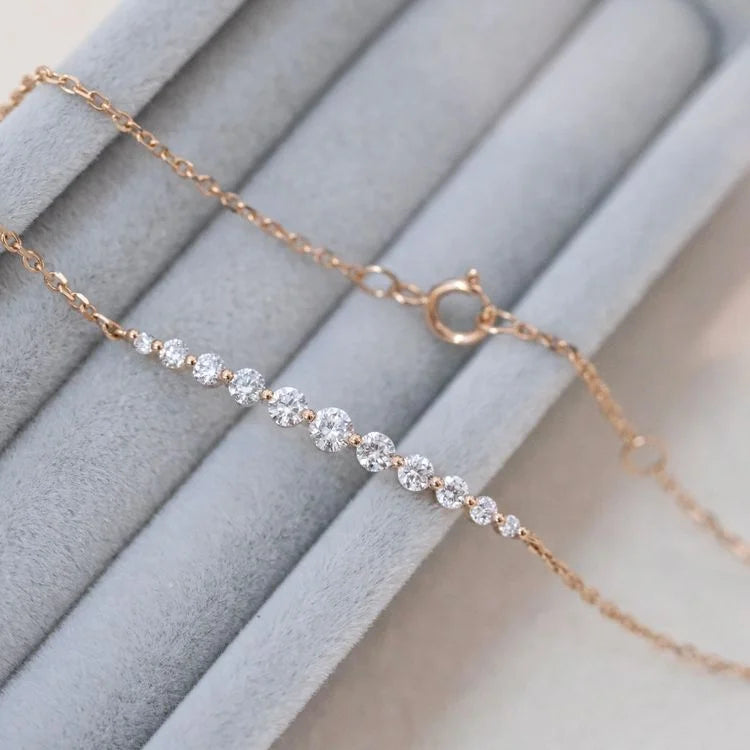 RUYI Dainty 18k Gold Chain Lab Grown Diamond Bracelets for Women Ladies Trendy Real Gold Diamond Bracelet Jewelry