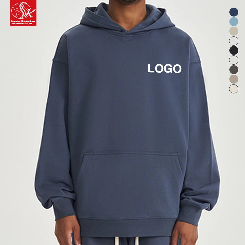 SK Autumn Style Men's 450G Terry Cloth  Inspired American Trendy Brand Relaxed Fit for Winter Heavy Streetwear Hooded Sweatshirt