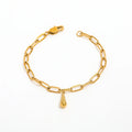 Fenny 18K PVD Plated Popular Stylish Waterdrop Pendant Bracelet  Charm Bracelet Stainless Steel Jewelry Wholesale
