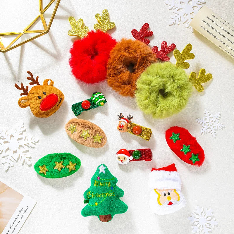 IVANHOE Cute Christmas Hair Accessories for Girls Hairclips Christmas Accessories Boutique Hair Clip Hairbows Barrettes