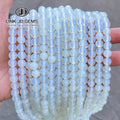 JD Wholesale CNAS Certified 4-14mm Pick Size Natural White Opal Stone Round Loose Beads for Jewelry Making DIY Fashion Bracelet