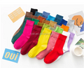 New Coming Women Bamboo and Cotton Anti-Slip Daily Autumn Non Binding rainbow Crew Socks