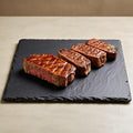 Wholesale Cheap Rectangular 15*30*0.6cm Silver Black Slate Stone Cheese Board Steak Dinner Plates