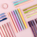 Cute Classic Korean Plastic Office School Student Block Gel Pens Set Stationery Supplies  0.5mm Black Ink  6pcs/box