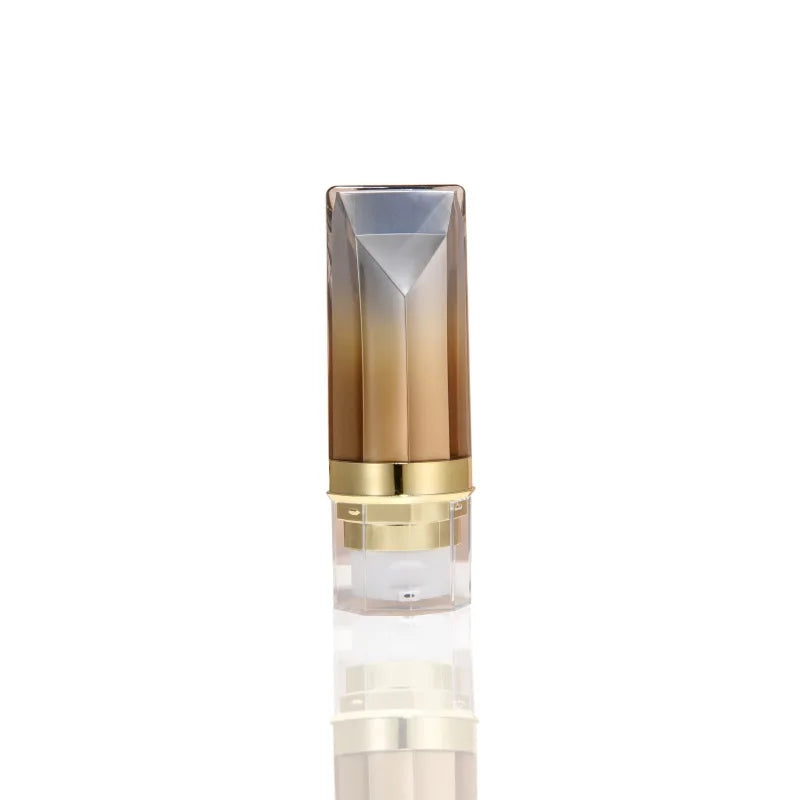 Custom logo 30ml Luxury Laser Gold Acrylic Airless Inverted Bottle Octagon Pump Lotion Bottle Diamond Cap Cosmetic Vacuum Bottle