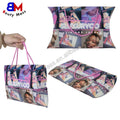Wholesale Cheap Logo Custom Hair Extension Pillow Box Gift Paper Wig Packaging Shipping with Ribbon Handle Rope String