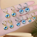 EM1456 New Stylish Novelty  18K Gold Silver Plated  Work of Art Sunshine Engraved Evil Eyes Lucky Charm Hoop Earrings Jewelry