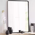Wholesale Hotel Nordic Modern Rectangle Black Aluminum Alloy Frame Bathroom Wall Mirror for Home Decor Custom Size Toilet Mirror