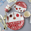 Christmas Party Decoration Supplies Holiday Party Tableware Pack Christmas Disposable Dinnerware Set Christmas Paper Plates