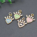 Wholesale Nickel Free Anti Fading Gold Plated CZ Pave Various Colors Enamel Eye Charms Pendants for Jewelry Making
