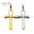 Fashion Jewelry Stainless Steel 9ct Gold Plating Ancient Egyptian Pendant Ancient Ankh Charm Silver Cross Pendant