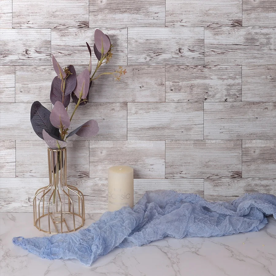 12"x12" PVC Adhesive Flame-resistant Waterproof Peel and Stick Tiles Wood Panels for Backsplash Kitchen Bathroom Shower Flooring MegaBDM
