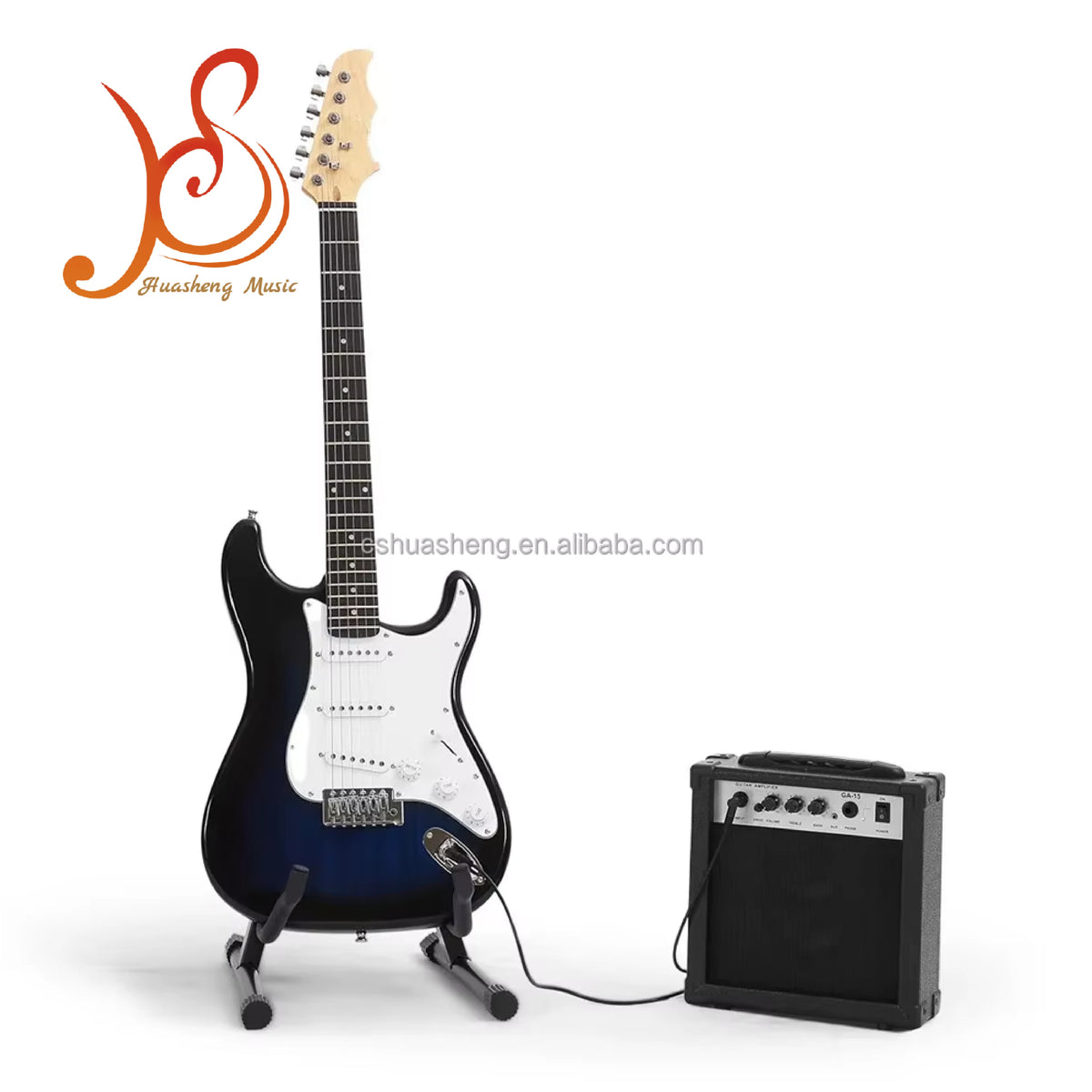 Full Size 39 Inch Basswood Body Maple Neck Customised Colors 6-String Electric Guitar Kit 25 Watt Amplifier