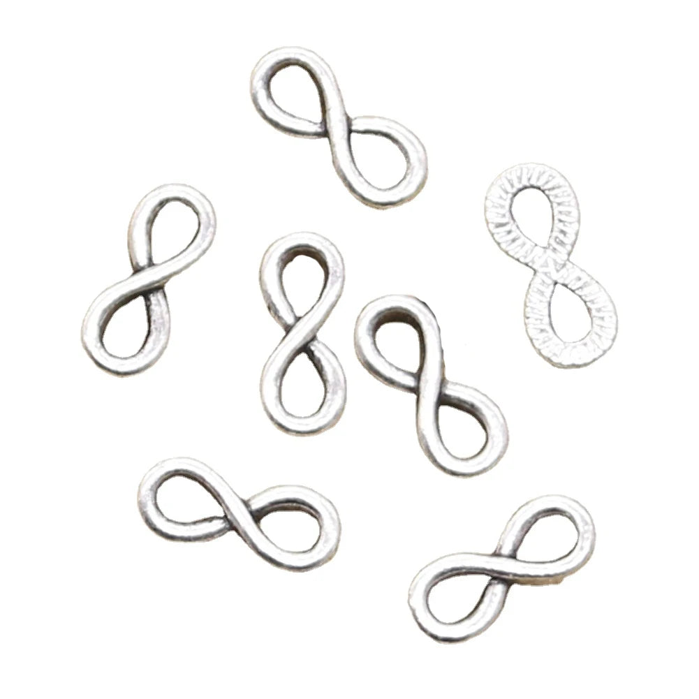 Charms Infinity Symbol Connectors 12x5mm Tibetan Silver Color Pendants Antique Jewelry Making DIY Handmade Craft