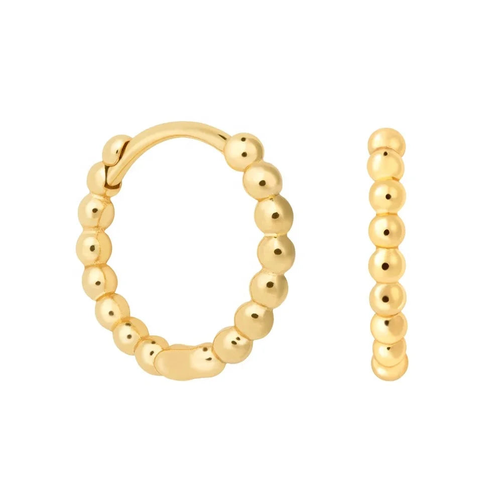 Dainty DIY Minimal Base Bead Hoop Huggie Earring 925 Silver