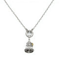 Creative Design Stainless Steel Rhodium Plated Punk Style Anniversary Charm Necklace Pendant Signature Bell Link Chain JoyYo