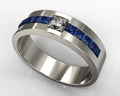 Italian Signet Classic Engagement Ring Channel Set Zircon Silver Gold Plated Unisex Wedding & Anniversary Band