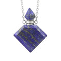 Hongzhuo Fashion square Shape Natural Lapis Lazuli Gemstone Perfume Bottle Pendant Healing Crystal Pendant Jewelry