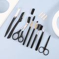 12 Pcs Eyebrow Grooming Kit Razor ScissorsTweezer Brush Kit Women Eyebrow Trimmer Set for Eyebrow Grooming