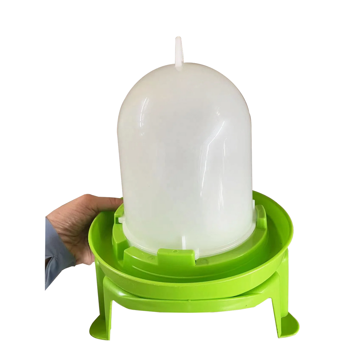BERYS 1.5KG Chicken Feeder 1.5L Chicken Drinker Set Thick Green White Color Removable Leg PP Material 6 Month Warranty New MegaBDM