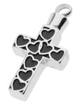 Stainless Steel Silver Plated Vintage Heart Cross Cremation Urn Necklace Keepsake Ashes Locket Pendant Memorial Ash Holder