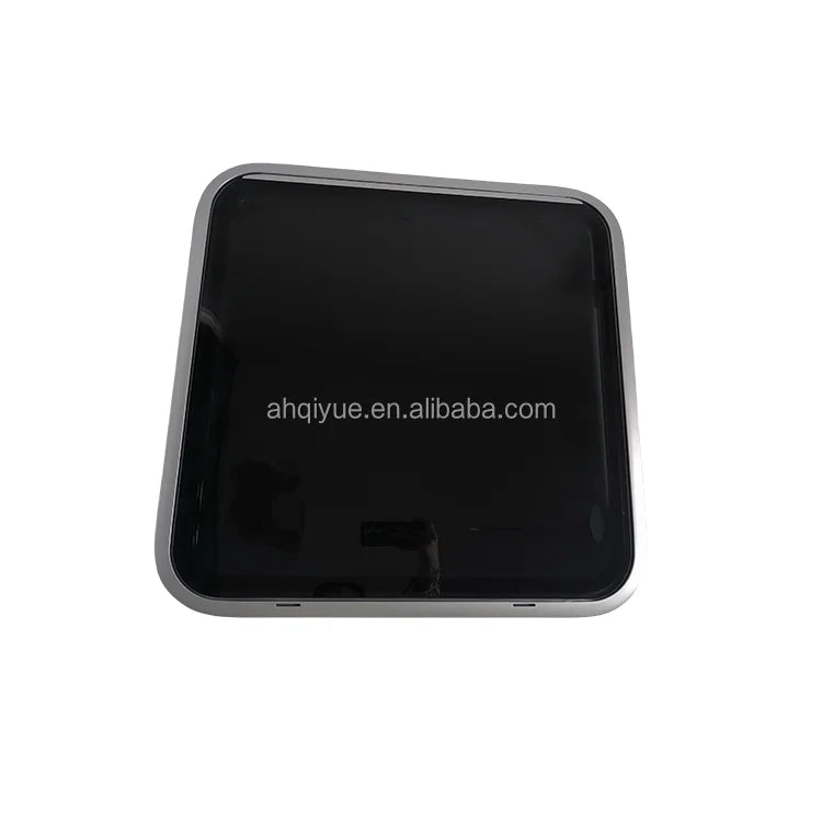 500X500mm Curved Radius Corner Trailer Window with Black Powder Coated Aluminum Outer Frame