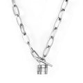 Wholesale Stainless Steel 18k Gold Pendant Charm Lock Layered Necklace